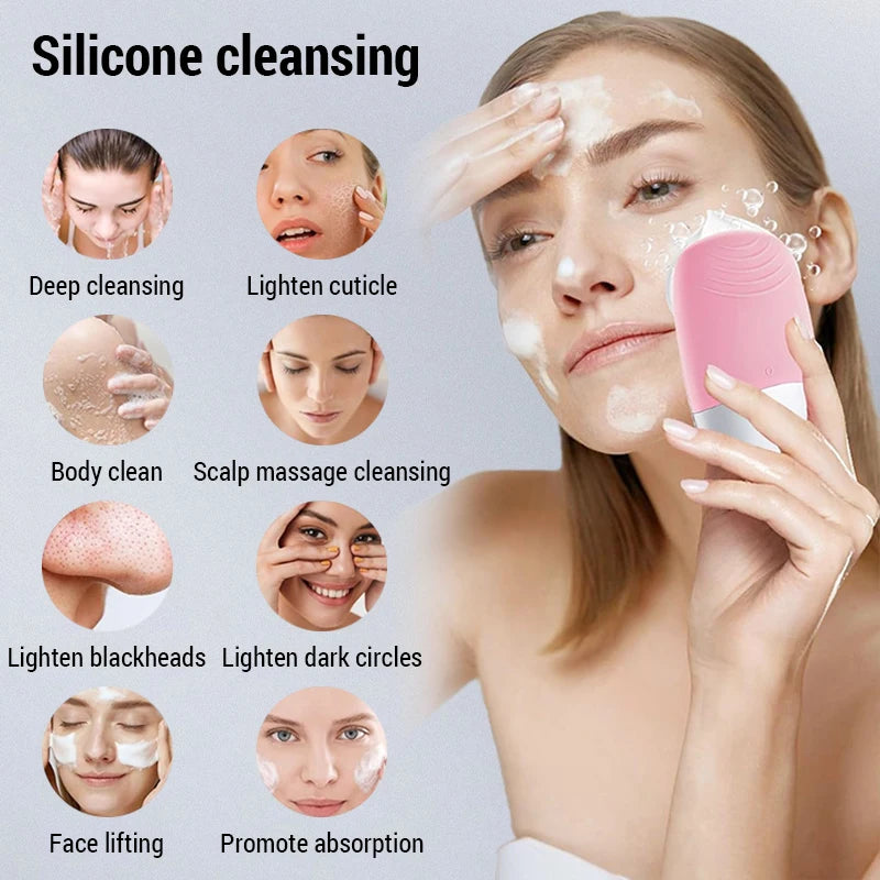 Electric facial cleansing brush for men and women
