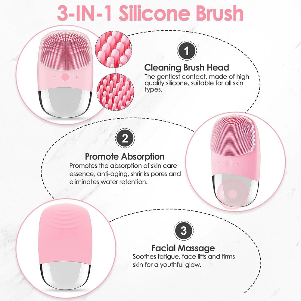 Electric facial cleansing brush for men and women