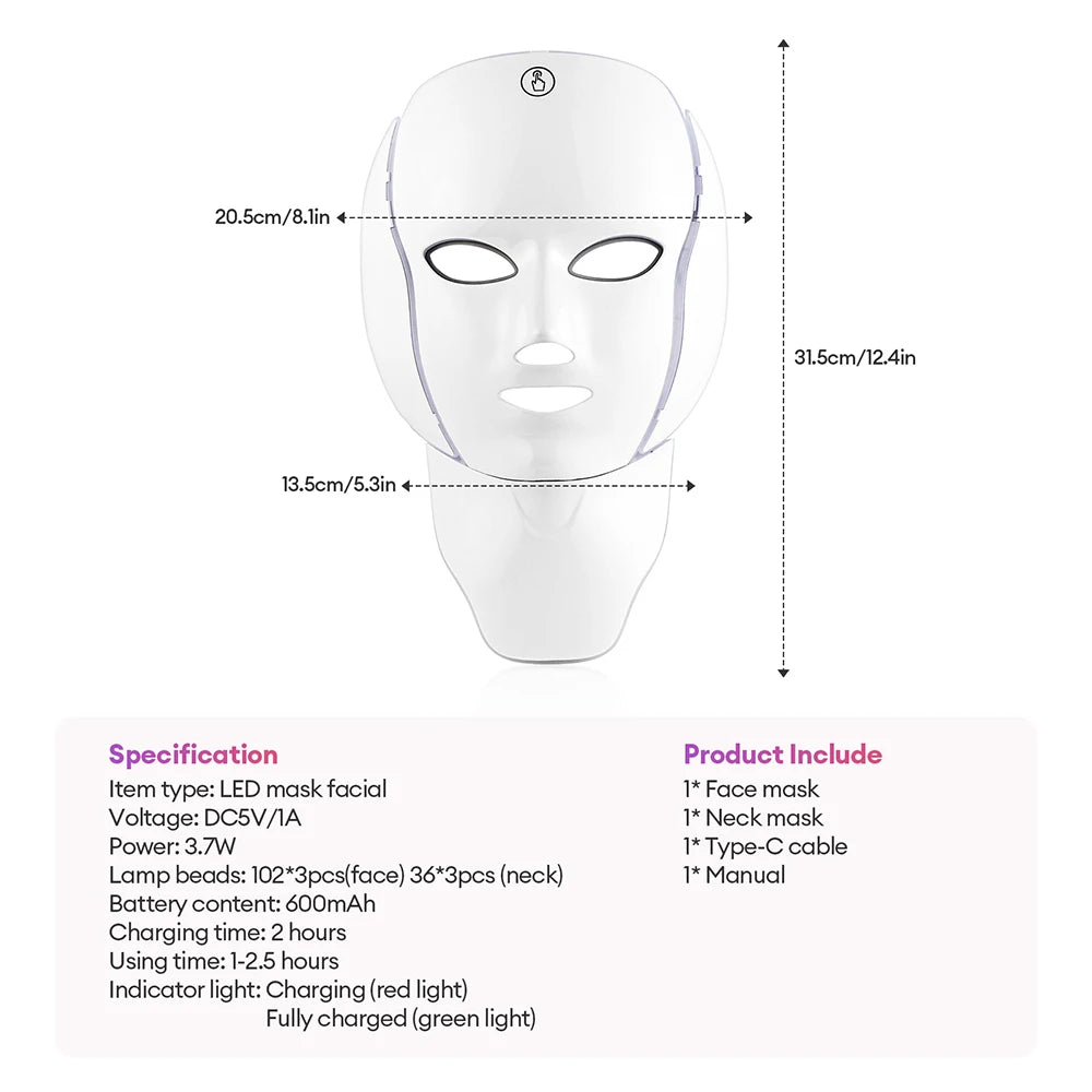 7 Color LED Mask with Photon LED