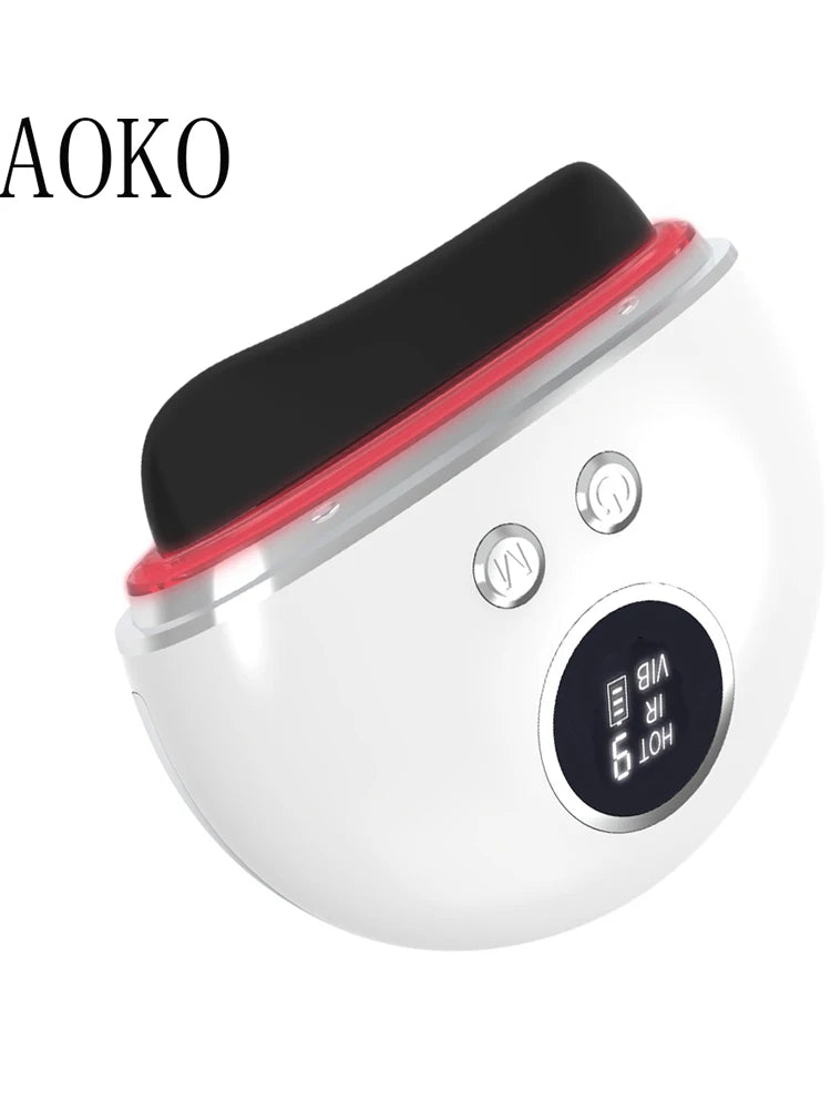AKO Electric Scraping Board Red Bian Stone Hot Compress High Frequency Vibration Facial Lifting Relaxation Guasha Massage Device