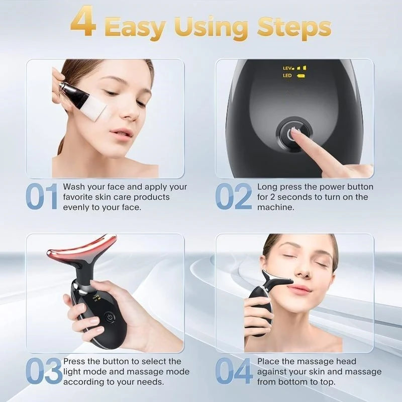 7 Color LED Neck Vibrator Beauty Gift