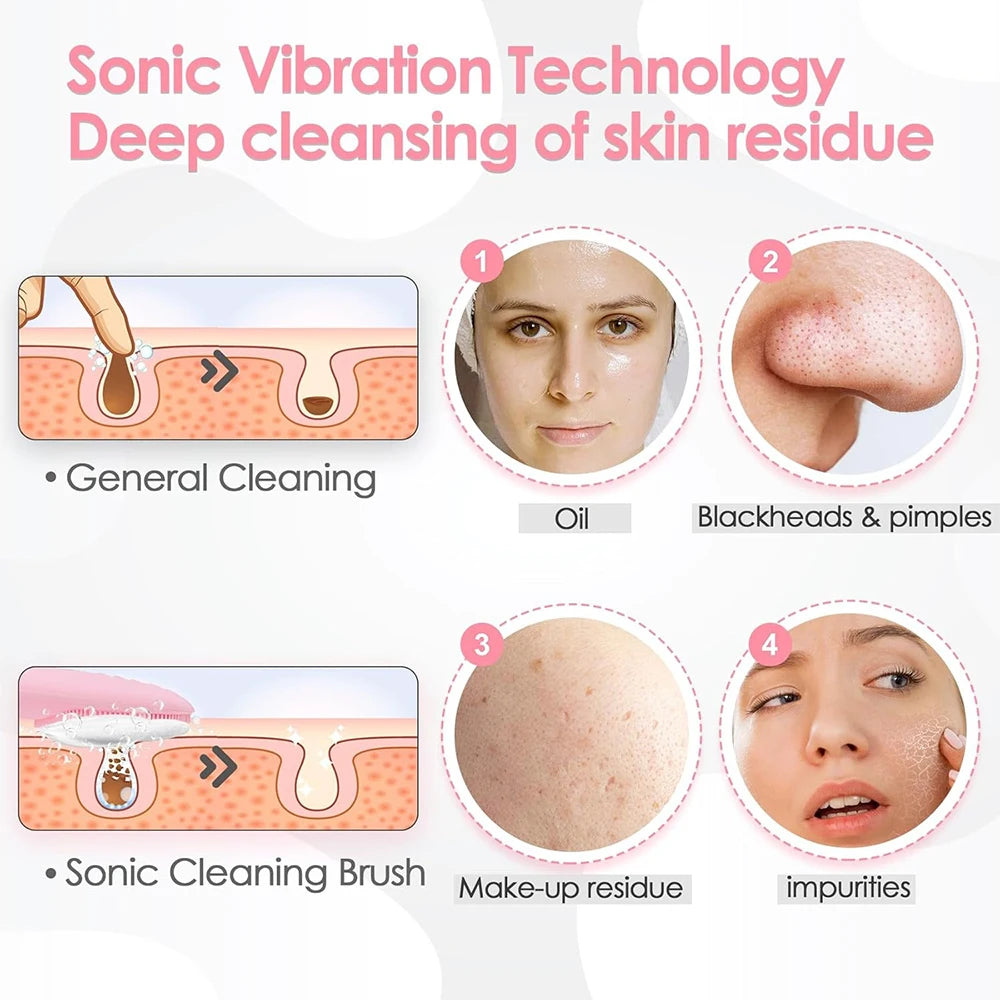 Electric facial cleansing brush for men and women